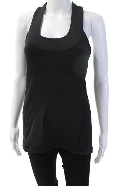 Lululemon Women Black Nylon Square Neck Sleeveless Tank Size M