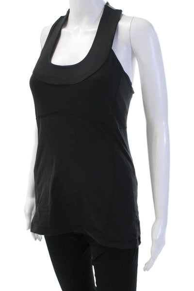 Lululemon Women Black Nylon Square Neck Sleeveless Tank Size M