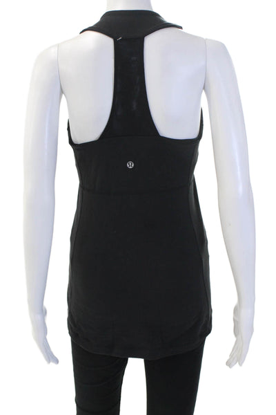 Lululemon Women Black Nylon Square Neck Sleeveless Tank Size M