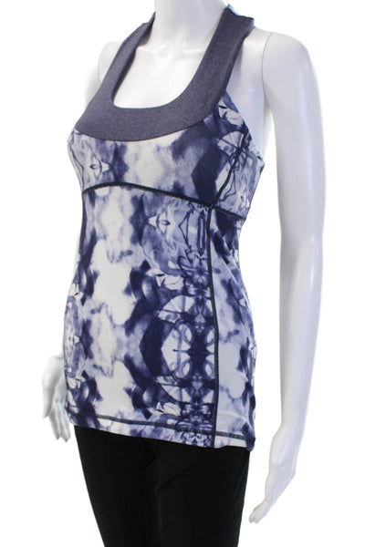 Lululemon Women Nylon Square Neck Sleeveless Tank Top Dark Blue Size S