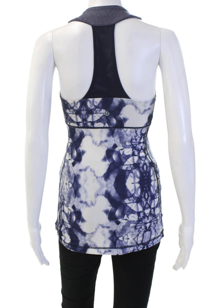 Lululemon Women Nylon Square Neck Sleeveless Tank Top Dark Blue Size S