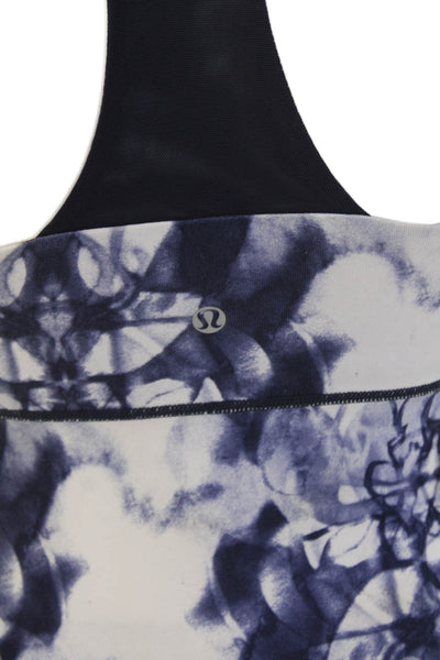 Lululemon Women Nylon Square Neck Sleeveless Tank Top Dark Blue Size S
