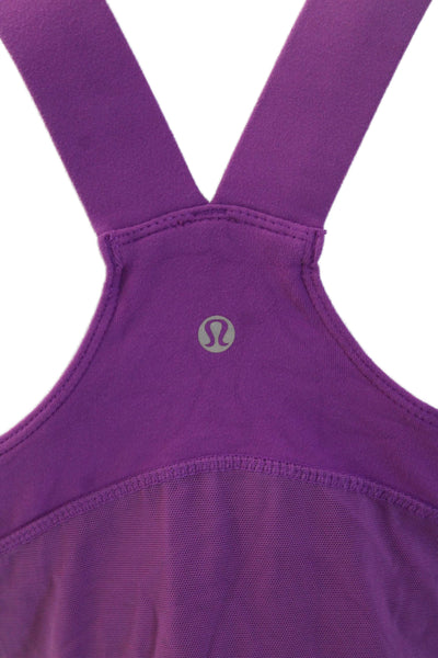 Lululemon Women Purple V Neck Sleeveless Nylon Tank Size M