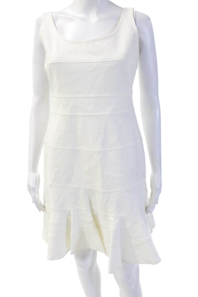 Akris Punto Women Fit & Flare Tank Dress White Square Neck Midi Size 6