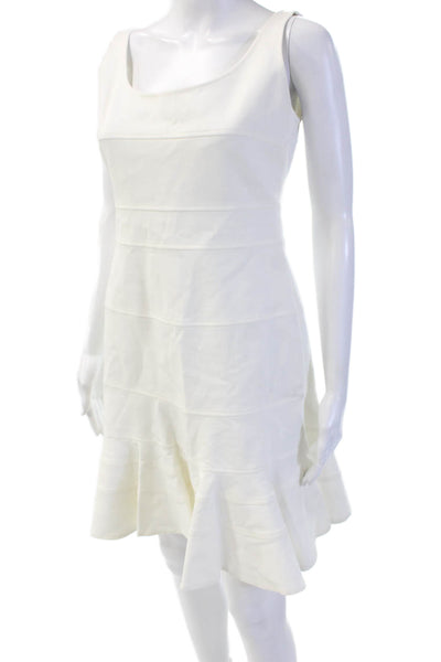 Akris Punto Women Fit & Flare Tank Dress White Square Neck Midi Size 6