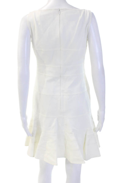 Akris Punto Women Fit & Flare Tank Dress White Square Neck Midi Size 6