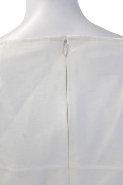 Akris Punto Women Fit & Flare Tank Dress White Square Neck Midi Size 6