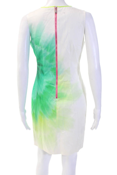 Elie Tahari Women Shift Dress Sleeveless Crew Neck Green Size 4