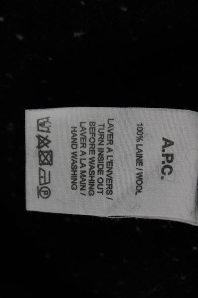 APC Unisex Pullover Sweater Black Wool Round Neck Long Sleeve Designer Size XS