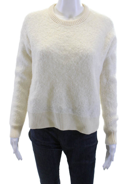 C.T. Plage Women Pullover Sweater White Alpaca Wool Blend Size 36
