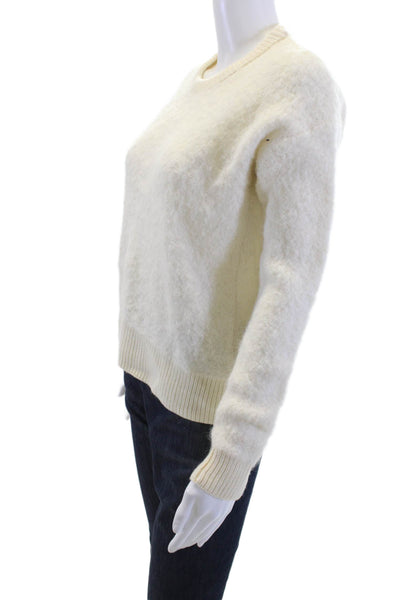 C.T. Plage Women Pullover Sweater White Alpaca Wool Blend Size 36