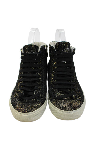 P448 Womens Skate High-Top Lace-Up Casual Sneakers Black Size 7.5