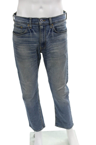 Levis Mens Cropped Straight Blue Jeans Size 32