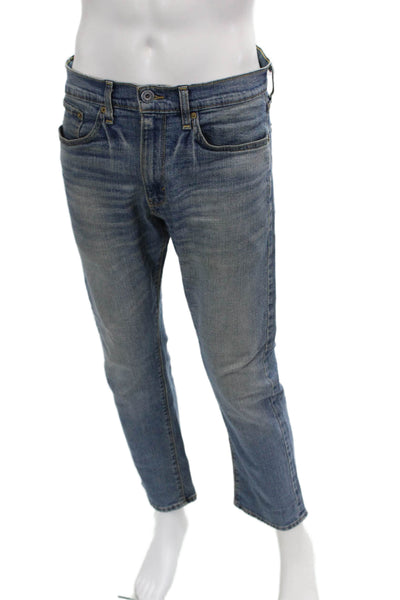 Levis Mens Cropped Straight Blue Jeans Size 32
