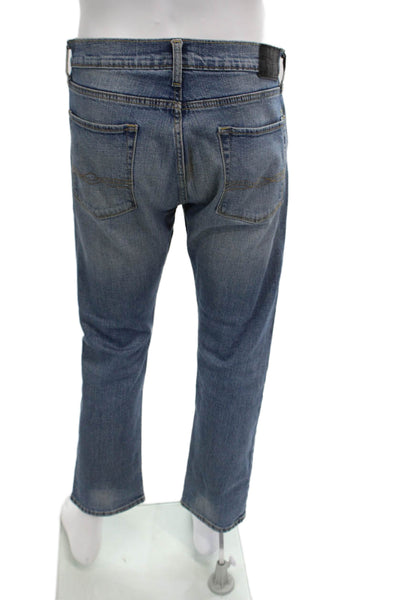 Levis Mens Cropped Straight Blue Jeans Size 32