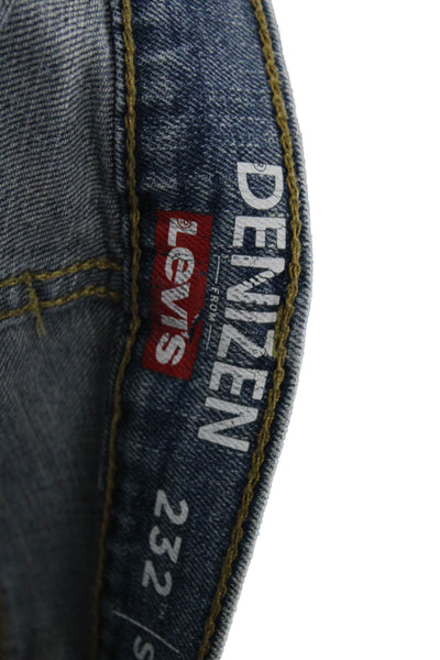 Levis Mens Cropped Straight Blue Jeans Size 32