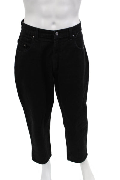 Levis Mens Cropped Tapered Jeans Black Button 29in Inseam Size 34