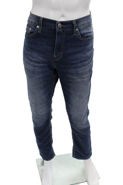 Levis Mens Straight Jeans Dark Blue Button Fly Size 33