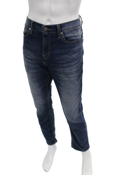 Levis Mens Straight Jeans Dark Blue Button Fly Size 33