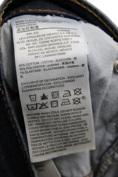 Levis Mens Straight Jeans Dark Blue Button Fly Size 33