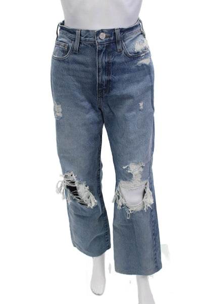 Frame Womens Boyfriend Wide Leg High Rise Jeans Blue Size 26