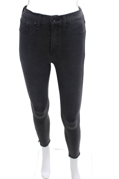 Rag & Bone Womens Ankle Skinny High Rise Jeans Dark Gray Size 25