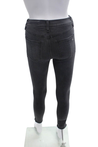 Rag & Bone Womens Ankle Skinny High Rise Jeans Dark Gray Size 25