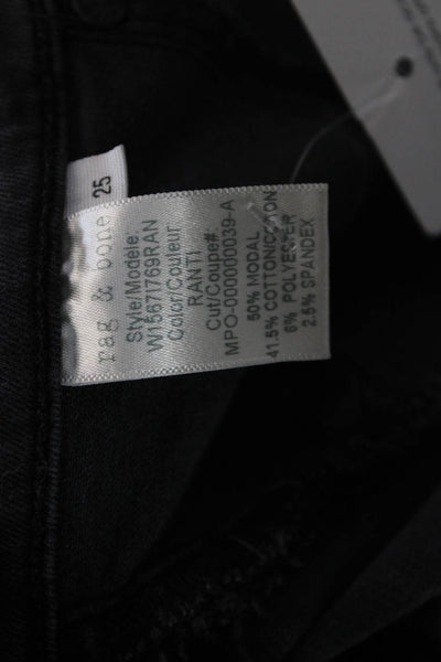 Rag & Bone Womens Ankle Skinny High Rise Jeans Dark Gray Size 25