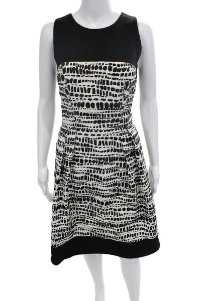 Carmen Marc Valvo Women Fit & Flare Black Sleeveless Dress Size 6