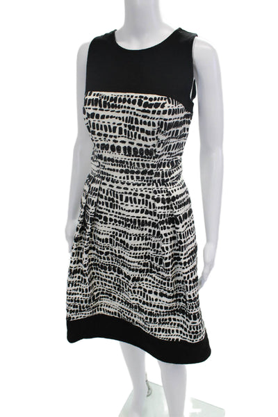 Carmen Marc Valvo Women Fit & Flare Black Sleeveless Dress Size 6