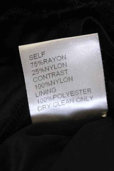 Tadashi Womens Shift Dress Black V Neck Short Sleeve Size 10