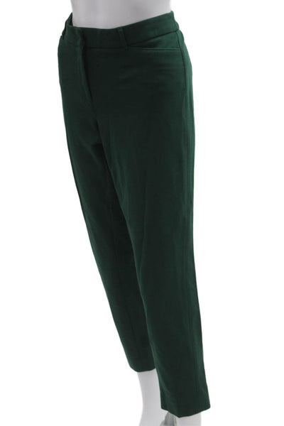 White House Black Market Women Ankle Dress Pants Green Rayon Blend Size 10