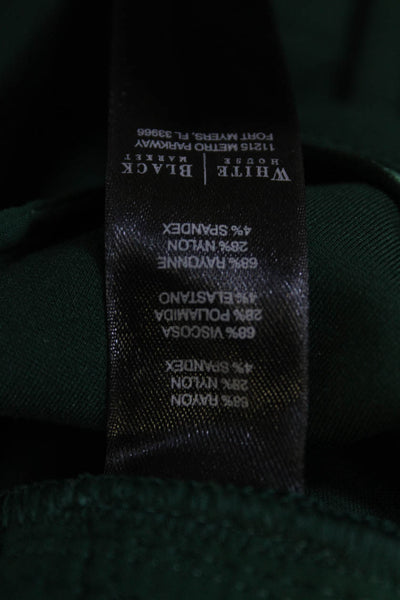 White House Black Market Women Ankle Dress Pants Green Rayon Blend Size 10