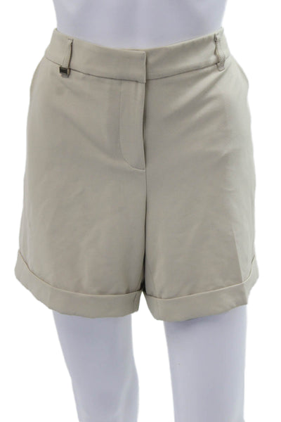 White House Black Market Unisex Beige Chino Shorts Hook & Eye Size 10