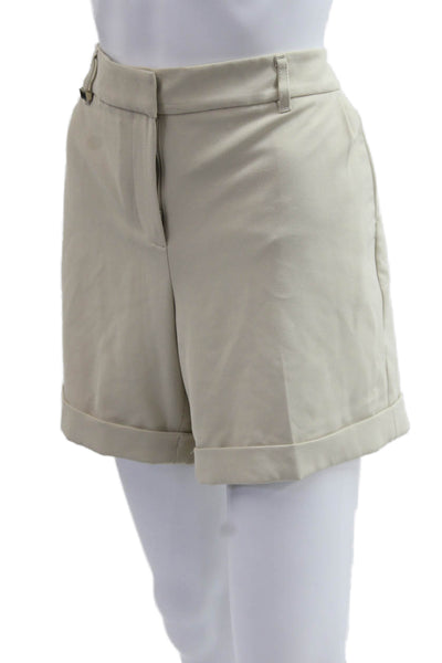 White House Black Market Unisex Beige Chino Shorts Hook & Eye Size 10