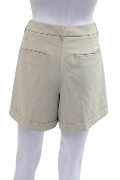 White House Black Market Unisex Beige Chino Shorts Hook & Eye Size 10