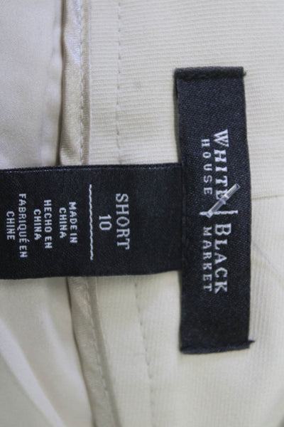 White House Black Market Unisex Beige Chino Shorts Hook & Eye Size 10