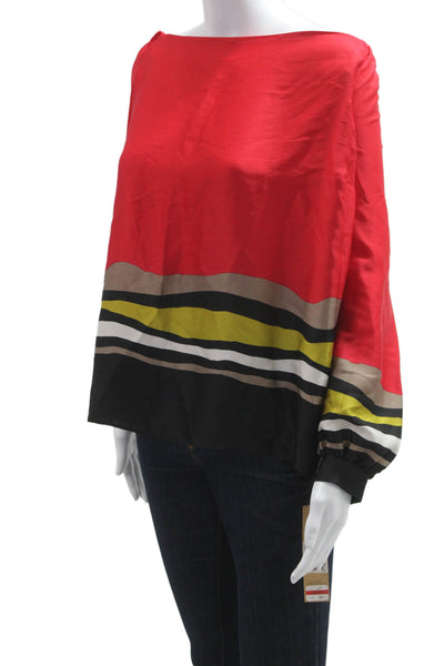 Rachel Rachel Roy Womens Red Striped Long Sleeve Blouse Plus Size 18W