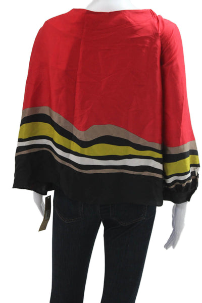 Rachel Rachel Roy Womens Red Striped Long Sleeve Blouse Plus Size 18W
