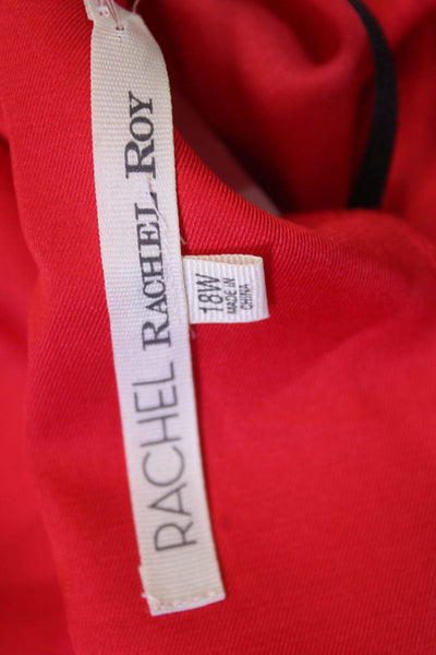 Rachel Rachel Roy Womens Red Striped Long Sleeve Blouse Plus Size 18W