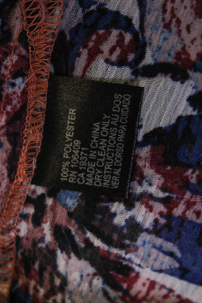 Tahari Women Black Floral High Neck Sleeveless Button Up Blouse Size L