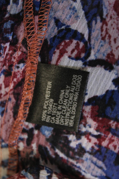 Tahari Levine Women Sleeveless Floral Button Up Blouse Black Size XL