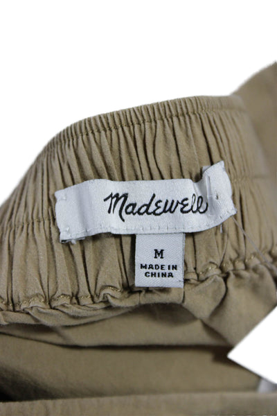 Madewell Womens Peasant Midi Cotton Skirt Beige Solid Size M