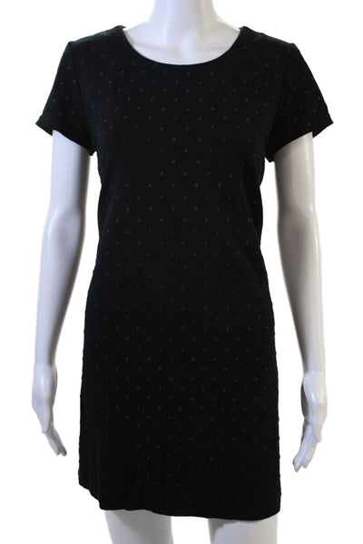 Kate Spade New York Womens Black Polka Dot T Shirt Dress Short Sleeve Size M