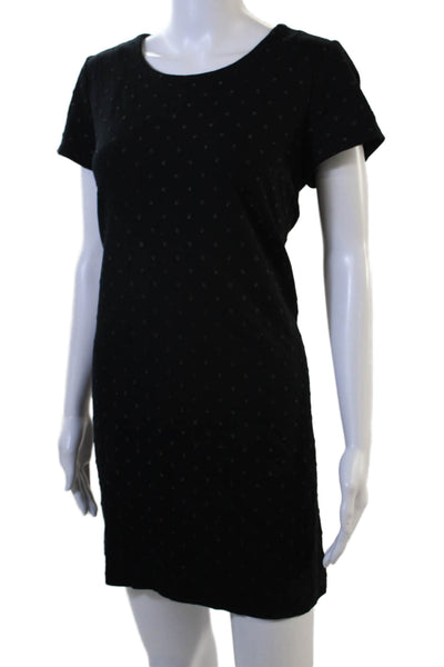 Kate Spade New York Womens Black Polka Dot T Shirt Dress Short Sleeve Size M
