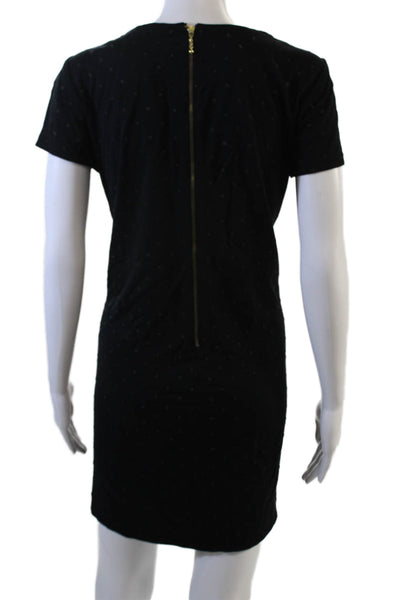 Kate Spade New York Womens Black Polka Dot T Shirt Dress Short Sleeve Size M