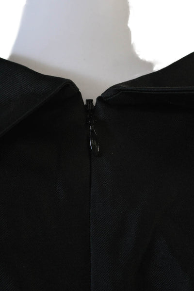 Kate Spade New York Women Sheath Dress Black Sleeveless Mock Neck Tie Size 6