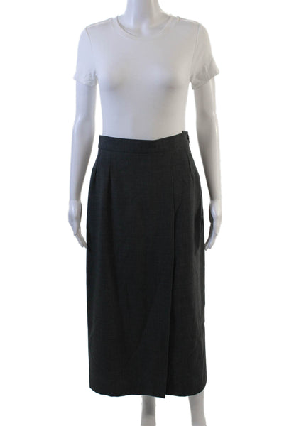 Escada Margaretha Ley Womens Straight Pencil Wool Skirt Dark Gray Size 38