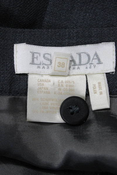 Escada Margaretha Ley Womens Straight Pencil Wool Skirt Dark Gray Size 38