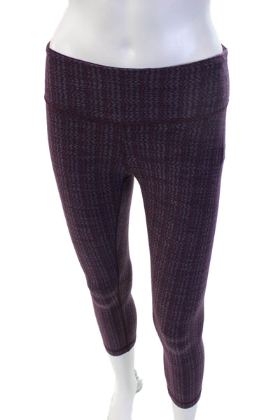 Lululemon Womens Dark Gray Herringbone Nylon Capri Leggings Size 2